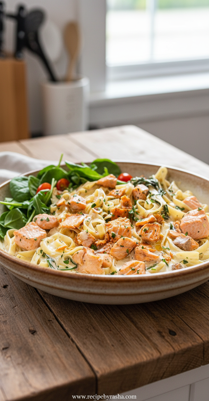 creamy-salmon-pasta-with-mixed-greens_feature
