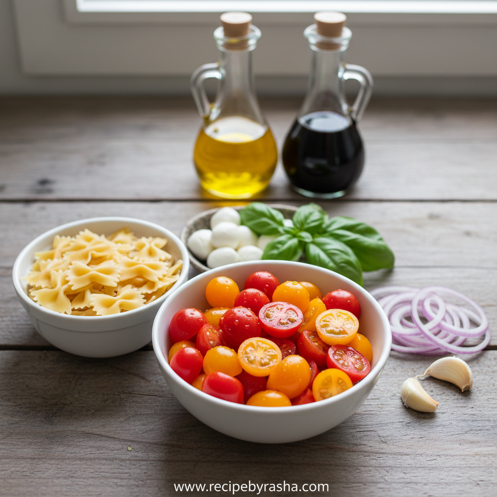 Delicious Bruschetta Pasta Salad: Fresh Summer Recipe 2 Ingredients for bruschetta pasta salad