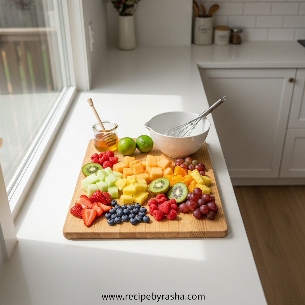 Heavenly Honey Lime Salad - Refreshing Fruit Salad Treat with Divine Dressing 2 Fresh ingredients for honey lime fruit salad