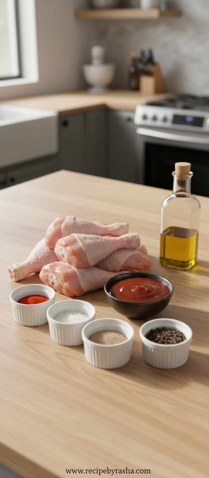 Oven Baked BBQ Chicken Legs: Crispy Barbecue Drumsticks with Simple Spice Rub 2 Ingredients for oven baked BBQ chicken legs