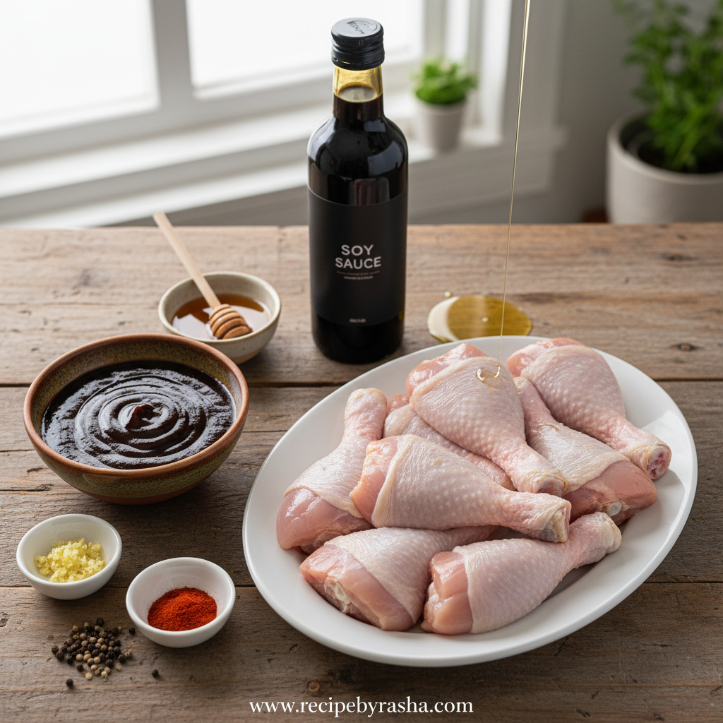 Sticky BBQ Chicken Drumsticks - Sweet Smoky Glazed Oven-Baked Chicken Legs 2 Ingredients for sticky BBQ chicken drumsticks