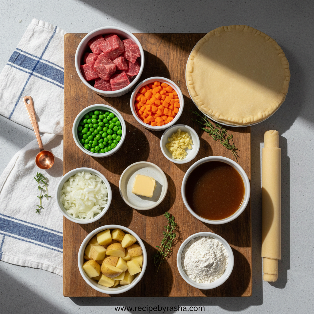 Ingredients for Classic Beef Pot Pie