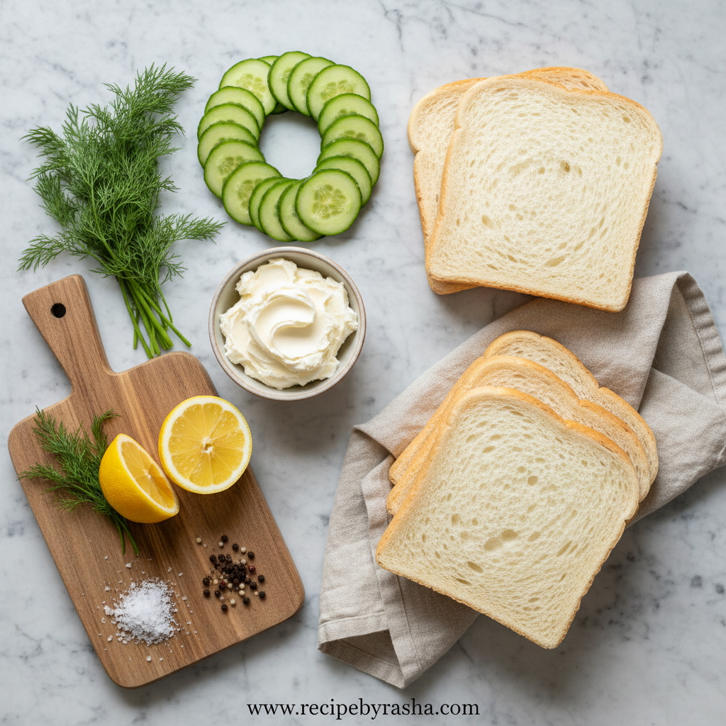 Ingredients for Cucumber Sandwiches