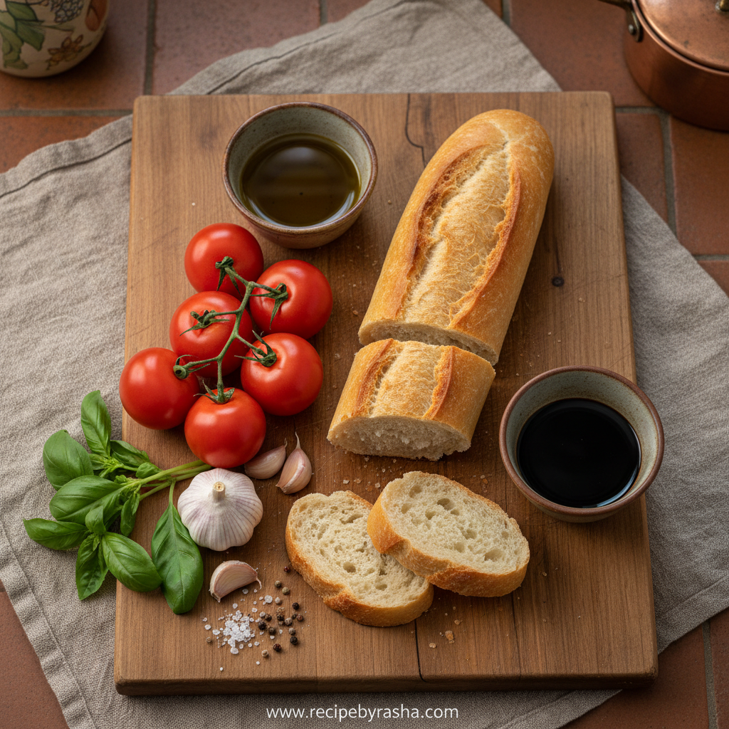 Ingredients for Classic Italian Bruschetta
