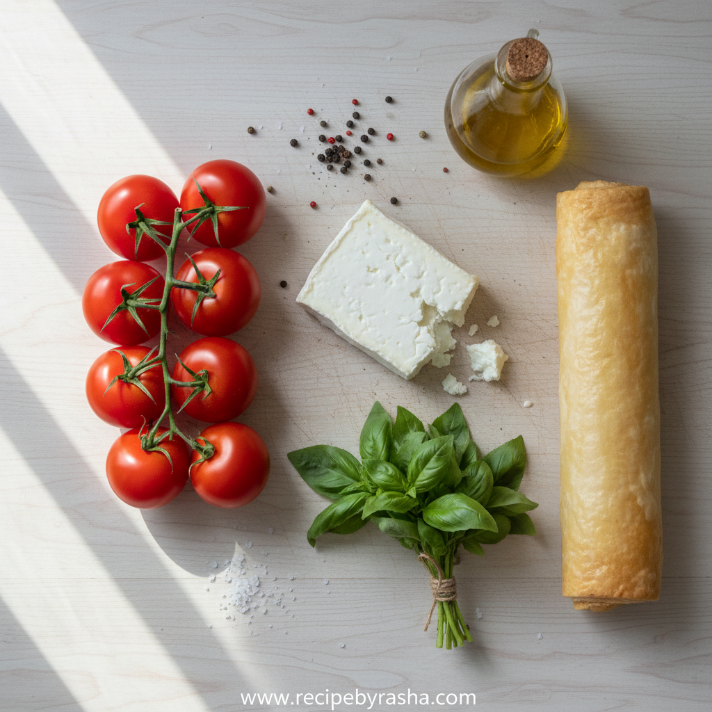 Ingredients for Rustic Tomato Cheese Tart