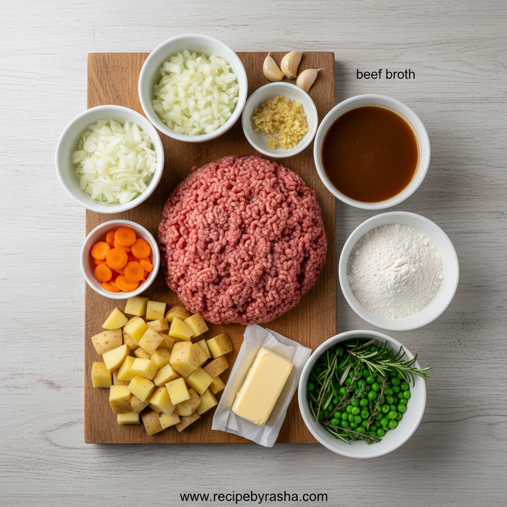 Ingredients for Ground Beef Potato Pie