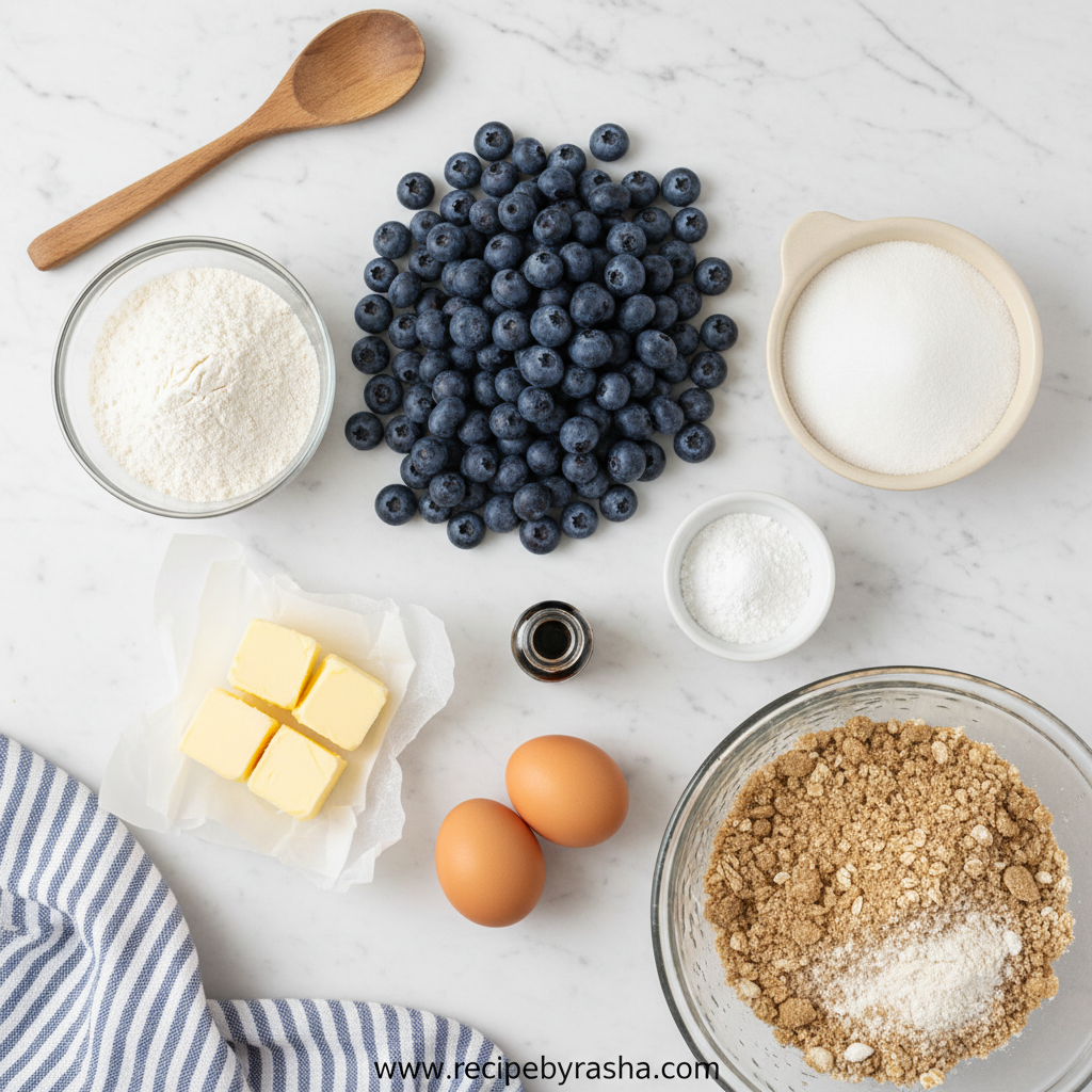 Bakery Style Blueberry Streusel Muffins – Fluffy & Crunchy Perfection 2 Ingredients for Blueberry Streusel Muffins
