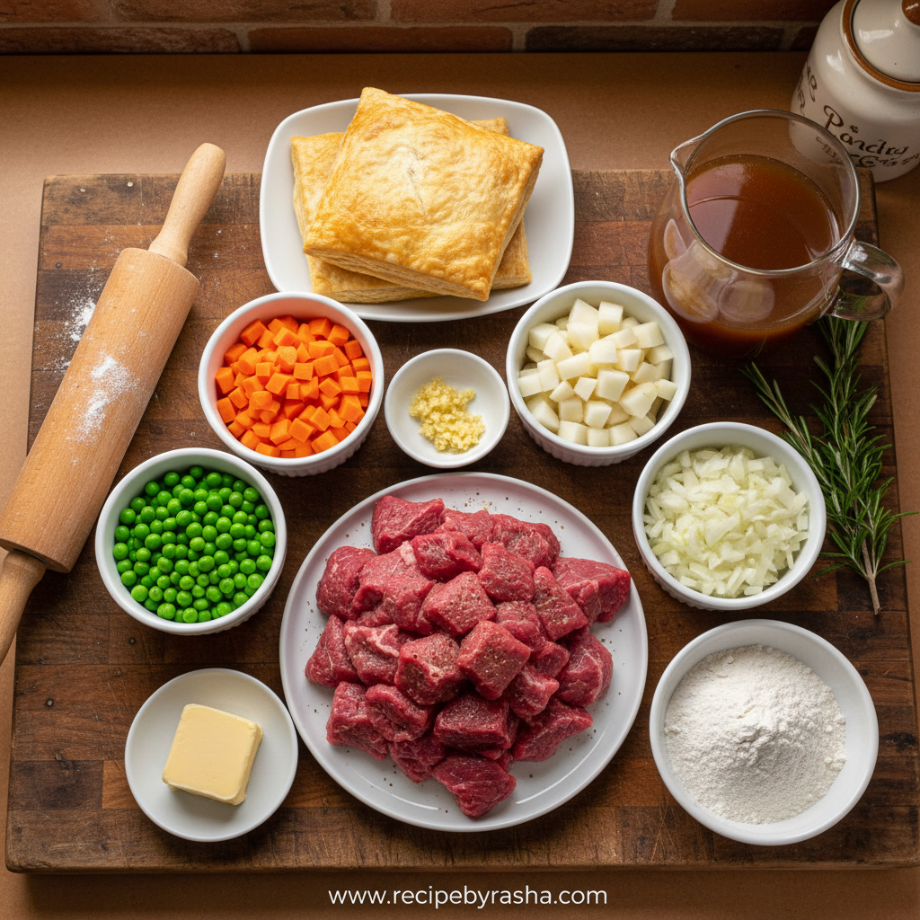 Ingredients for Beef Pot Pie