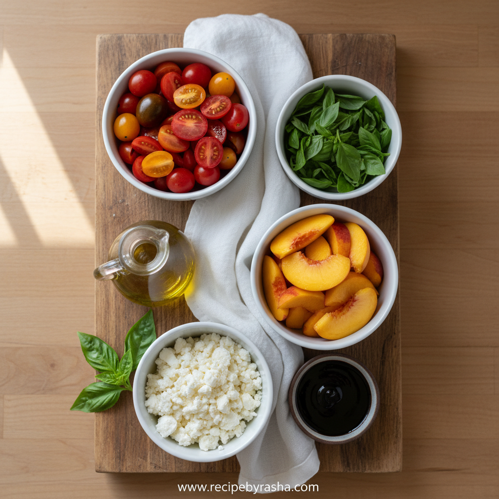 Ingredients for Tomato Peach Salad
