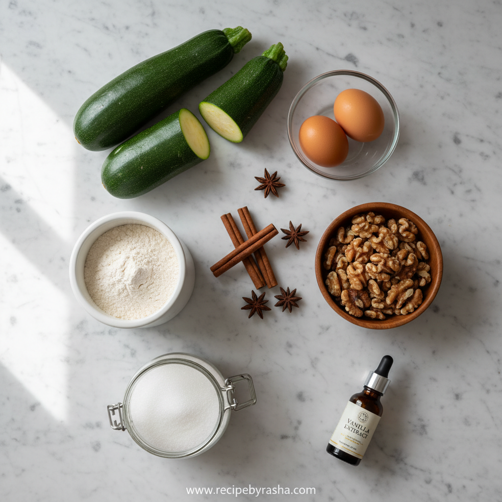 Ingredients for Zucchini Bread
