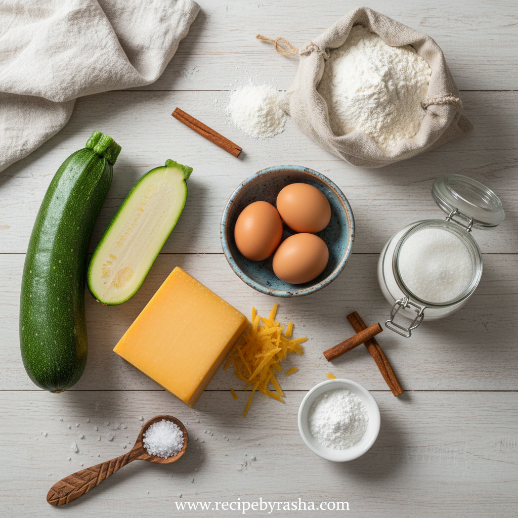 Ingredients for Zucchini Cheddar Bread